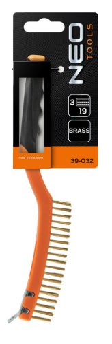 Drótkefe sárgaréz, 3x19 sor, kaparóval