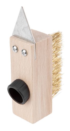 Drótkefe térkőtisztításhoz, fugakaparó pengével