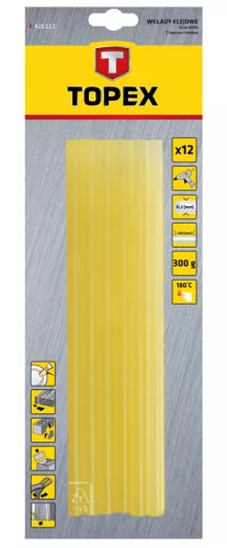 Ragasztópatron, 11x250mm, 12db, 300g, átlátszó sárga