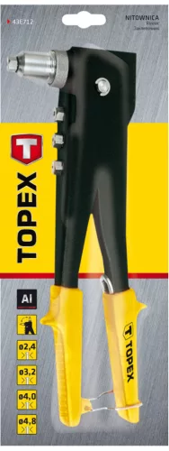Popszegecshúzó 270mm, kétirányú fejbeállítás, 2.4, 3.2, 4, 4.8mm