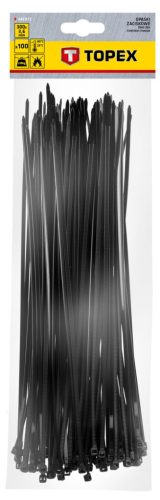 Kábelkötegelő, gyorskötöző, 3.6mmx300mm, fekete, 100db, min. rendelés: 5cs