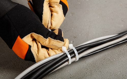 Kábelkötegelő, gyorskötöző, 4.8mmx370mm, fehér, 75db