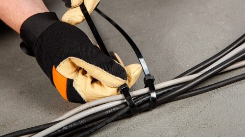 Kábelkötegelő, gyorskötöző, 7.6mmx500mm, fekete, 75db