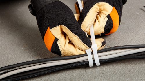 Kábelkötegelő, gyorskötöző, 7.6mmx500mm, fehér, 75db