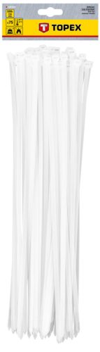 Kábelkötegelő, gyorskötöző, 7.6mmx500mm, fehér, 75db
