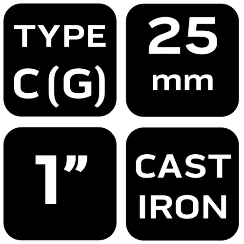 Kézi szorító, öntöttvas, 25mm, 1", 115g, min. rendelés: 3db