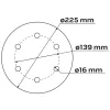 Csiszolókorong tépőzáras 225mm, K80, 6 lyukas, 59G264, 59G265 csiszológéphez, 5db