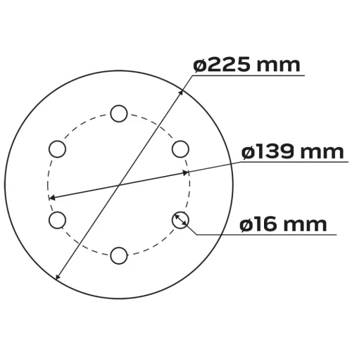 Csiszolókorong tépőzáras 225mm, K80, 6 lyukas, 59G264, 59G265 csiszológéphez, 5db