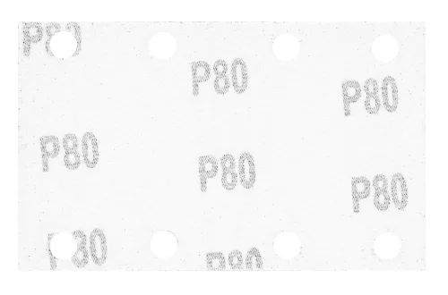 Csiszolópapír tépőzáras 80x130mm, P80, 8 lyukas, 04-623-hoz, 5db