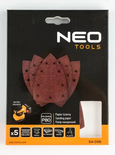 Csiszolópapír tépőzáras deltacsiszolóhoz 100x147mm, P80, 9 lyukas, 04-623-hoz, 5db