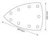 Csiszolópapír tépőzáras deltacsiszolóhoz 100x147mm, P80, 9 lyukas, 04-623-hoz, 5db
