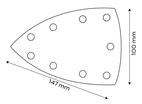 Csiszolópapír tépőzáras deltacsiszolóhoz 100x147mm, P80, 9 lyukas, 04-623-hoz, 5db