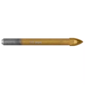   Univerzális, 4 élű üvegfúró, fa, műanyag, fém kőzetanyagok fúrásához, Titánium bevonat, 10mm