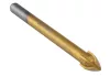 Univerzális, 4 élű üvegfúró, fa, műanyag, fém kőzetanyagok fúrásához, Titánium bevonat, 10mm