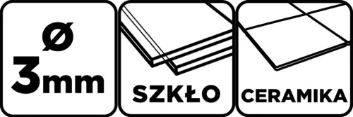 Üvegfúró, kerámia, kőzet, üveg fúráshoz, 3mm, min. rendelés: 3db