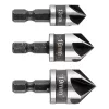 Süllyesztőfúró készlet, csavarfejekhez, 1/4" hatszög szár, 12, 16, 19mm, 3db
