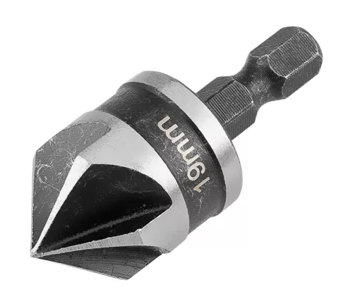 Süllyesztőfúró készlet, csavarfejekhez, 1/4" hatszög szár, 12, 16, 19mm, 3db