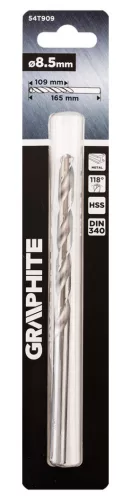 Csigafúró HSS, hosszú, DIN340, 8.5mm