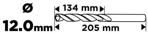 Csigafúró HSS, hosszú, DIN340, 12mm