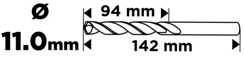 Csigafúró HSS, DIN338, 11mm