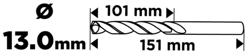 Csigafúró HSS, DIN338, 13mm