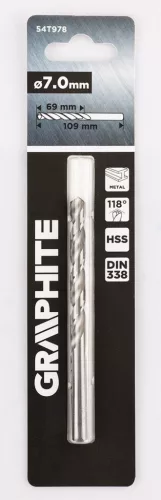 Csigafúró HSS, DIN338, 7mm, min. rendelés: 3db