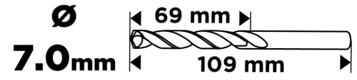 Csigafúró HSS, DIN338, 7mm, min. rendelés: 3db