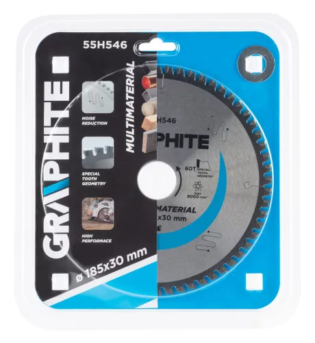 Körfűrészlap univerzális, keményfém fogakkal, 185x30mm, 60 fog