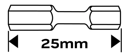 Torziós ütvecsavarozó bit, hatlapú, 4x25mm, 2db