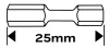 Torziós ütvecsavarozó bit, hatlapú, 4x25mm, 2db
