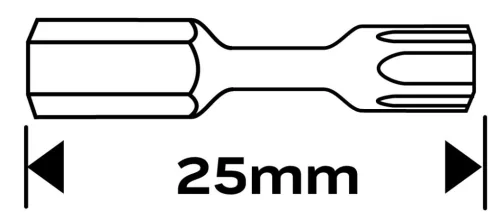 Torziós ütvecsavarozó bit Torx 20x25mm, 2db