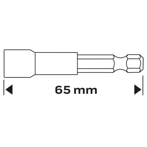 Csavarbehajtó ütvecsavarozókhoz, hatlapú, mágneses, 8mm