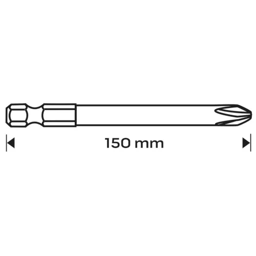 Csavarhúzó bit PZ3, 150mm, 1/4", min. rendelés: 3db