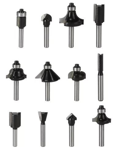 Felsőmaró kés készlet, 6mm szárral, 12db
