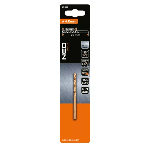Csigafúró HSS-Cobalt 5% 4.2mm