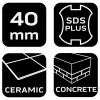 Lapátvéső SDS PLUS 40x250mm, 25 fokban hajlított