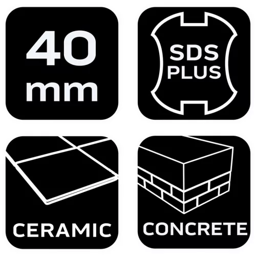 Lapátvéső SDS PLUS 40x250mm, 25 fokban hajlított