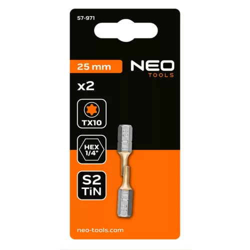 Csavarhúzó bit Torx 10, 25mm, 1/4", 2db, min. rendelés: 3cs