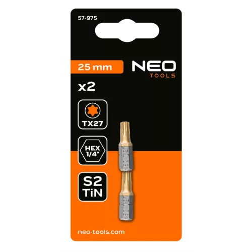 Csavarhúzó bit Torx 27, 25mm, 1/4", 2db, min. rendelés: 3cs