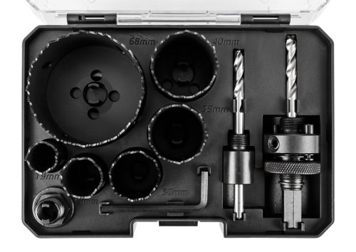 Körkivágó készlet, Bi-Metál, HSS-CO8%, 19,25,30,35,40,68mm