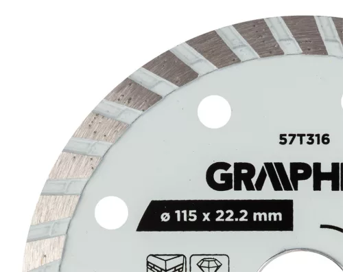 Gyémánt vágókorong 115x22.2mm, turbo, száraz és vizes