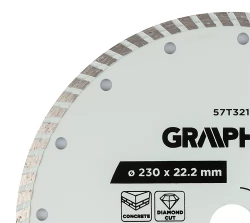 Gyémánt vágókorong 230x22.2mm, turbo, száraz és vizes