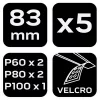 Multigép, rezgőgép csiszolópapír, delta, tépőzáras, 83x83x83mm, 5db, min. rendelés: 5db