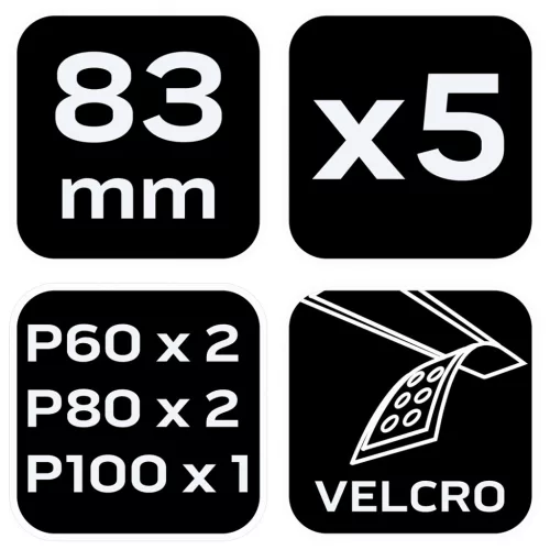 Multigép, rezgőgép csiszolópapír, delta, tépőzáras, 83x83x83mm, 5db, min. rendelés: 5db