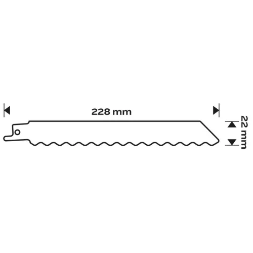 Orrfűrészlap tiszta vágáshoz, szigetelőanyagokhoz, gumihoz, kartonhoz, 228mm, HCS