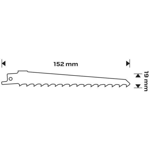 Orrfűrészlap, HCS, 150x19x1.25mm, 6TPI, 2db
