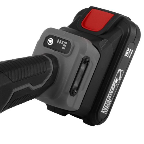 Akkus szénkefementes sarokcsiszoló, ENERGY+ 18V, 125mm, 3 fordulatszám fokozattal, akku nélkül