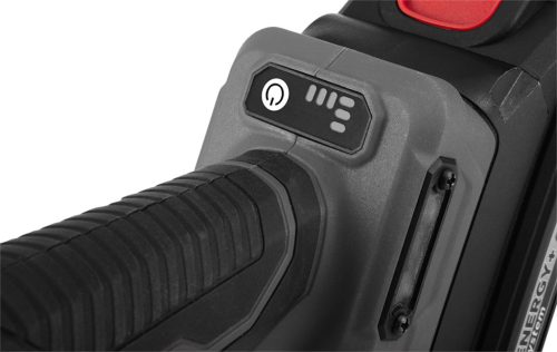 Akkus szénkefementes sarokcsiszoló, ENERGY+ 18V, 125mm, 3 fordulatszám fokozattal, akku nélkül