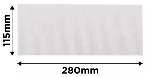 Csiszolóháló fehér 115x280mm, fa, fém, műanyag, űveg, gipszkarton csiszoláshoz, P100, min. rendelés: 3db