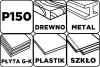 Csiszolóháló fehér 115x280mm, fa, fém, műanyag, űveg, gipszkarton csiszoláshoz, P150, min. rendelés: 3db